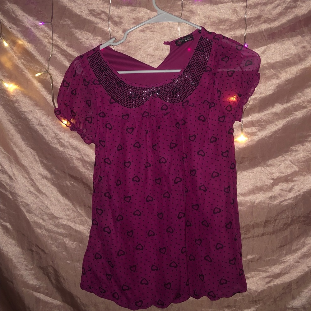 Y2K pink heart shirt